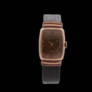 Vintage Monarch Rose Gold Men's Mechanical Wristwatch Swiss Steel & Gold Tone